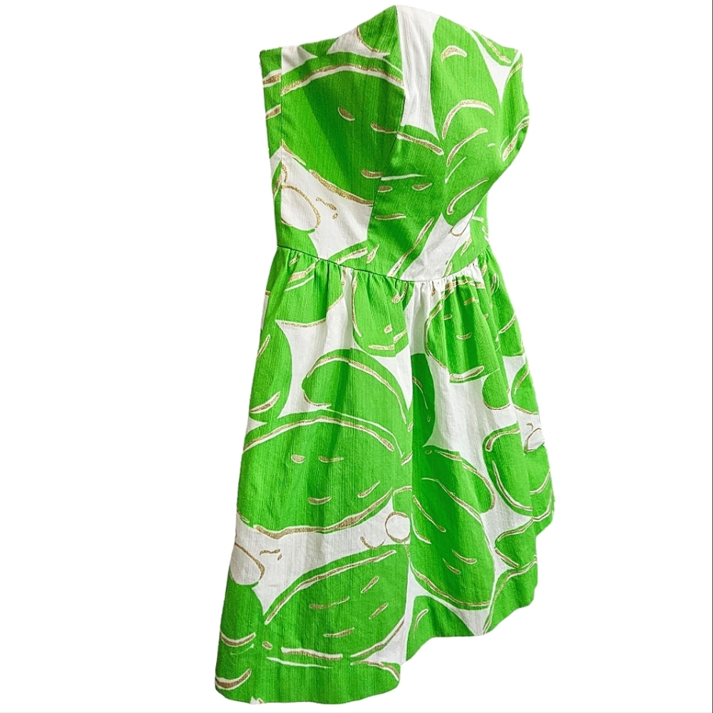 Nwot Lilly Pulitzer Strapless Stinger Bee White/Green/Gold Lottie Summer Dress - Picture 6 of 17